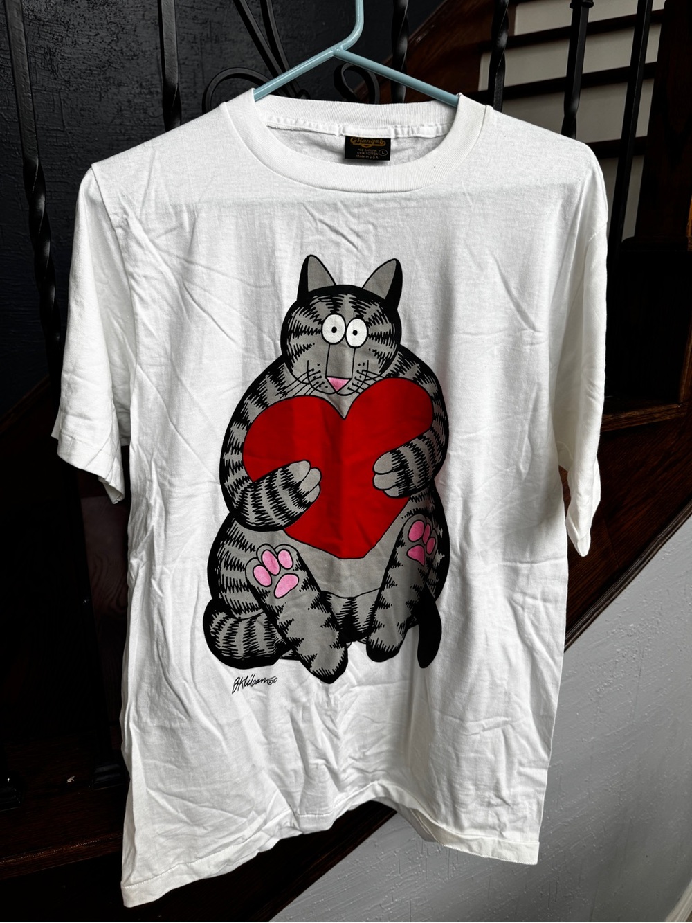 New B. Kliban Cat Love Heart Changes T-Shirt -  Large